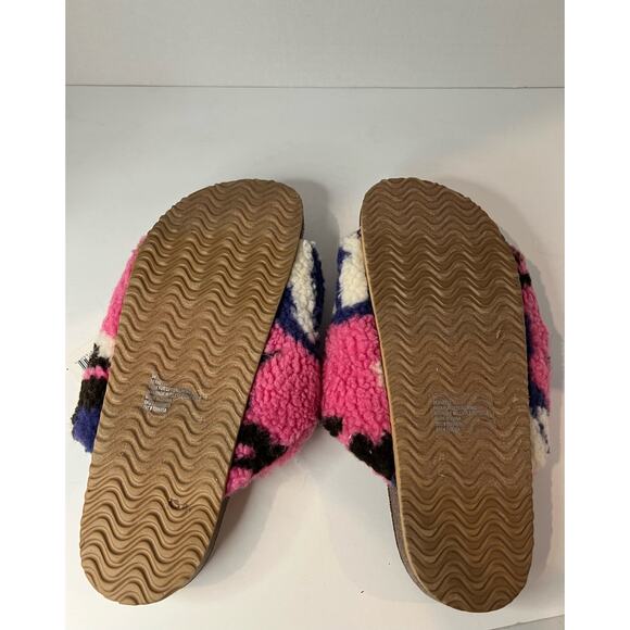 NEW R2 Bernette Multi Camo Sherpa Slip On Memory Foam Buckle Sandals Size 9 - Picture 5 of 7